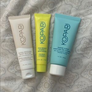 Kopari Skincare Trio - Body Butter, Moisturizer, Gel Cleanser